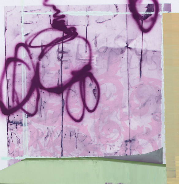 Wolfgang Ellenrieder: Tag, 2020, Pigmentdruck und Öl auf Nessel, 41 x 40 cm

